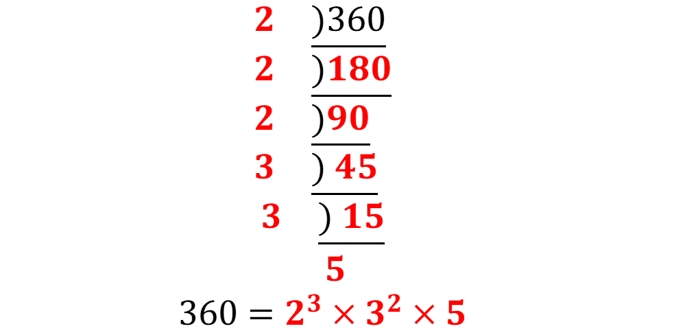 360=2^3×3^2×5